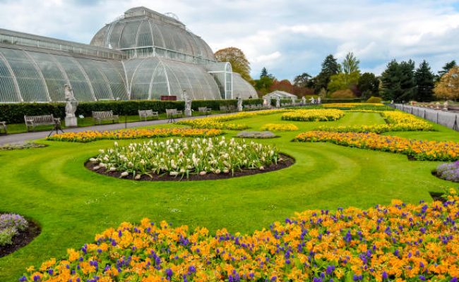 London, United Kingdom - April 2018: Greenhouse in Kew botanical gardens in London
