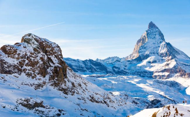 Majestic view of Matterhorn in Switzerland, one of highest summits in Alps and Europe.