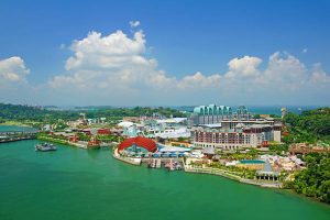 This is a view of Sentosa island in Singapore.