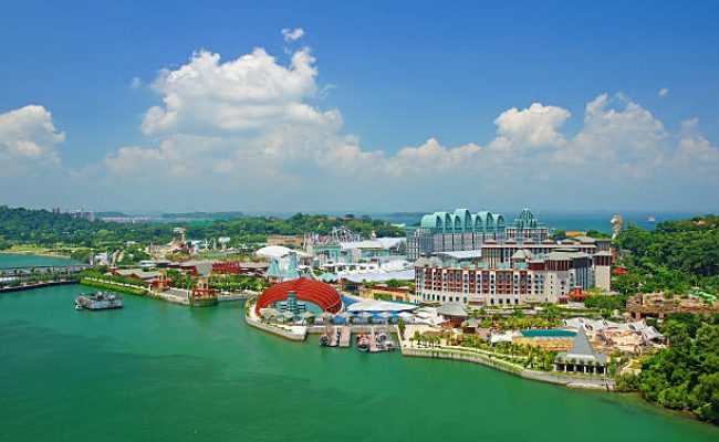 This is a view of Sentosa island in Singapore.